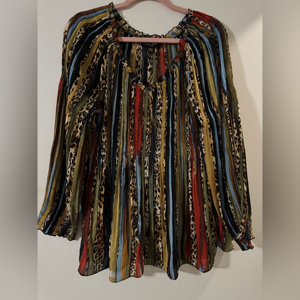 Melissa Paige Vibrant Striped Blouse